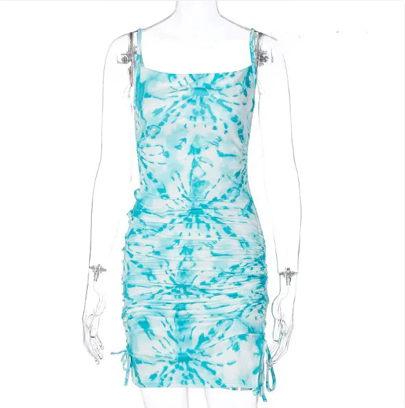 Tie-Dye Drawstring Sundress