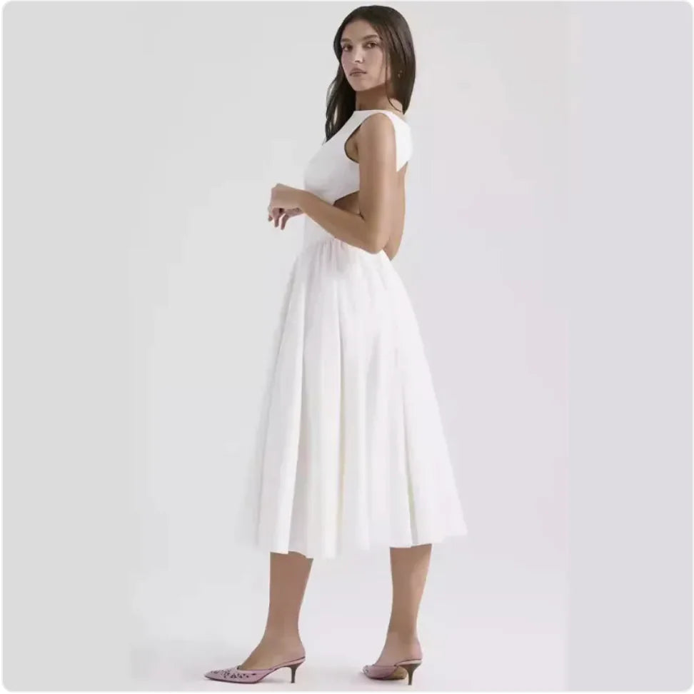 Summer Backless Spaghetti Strap Retro Dress