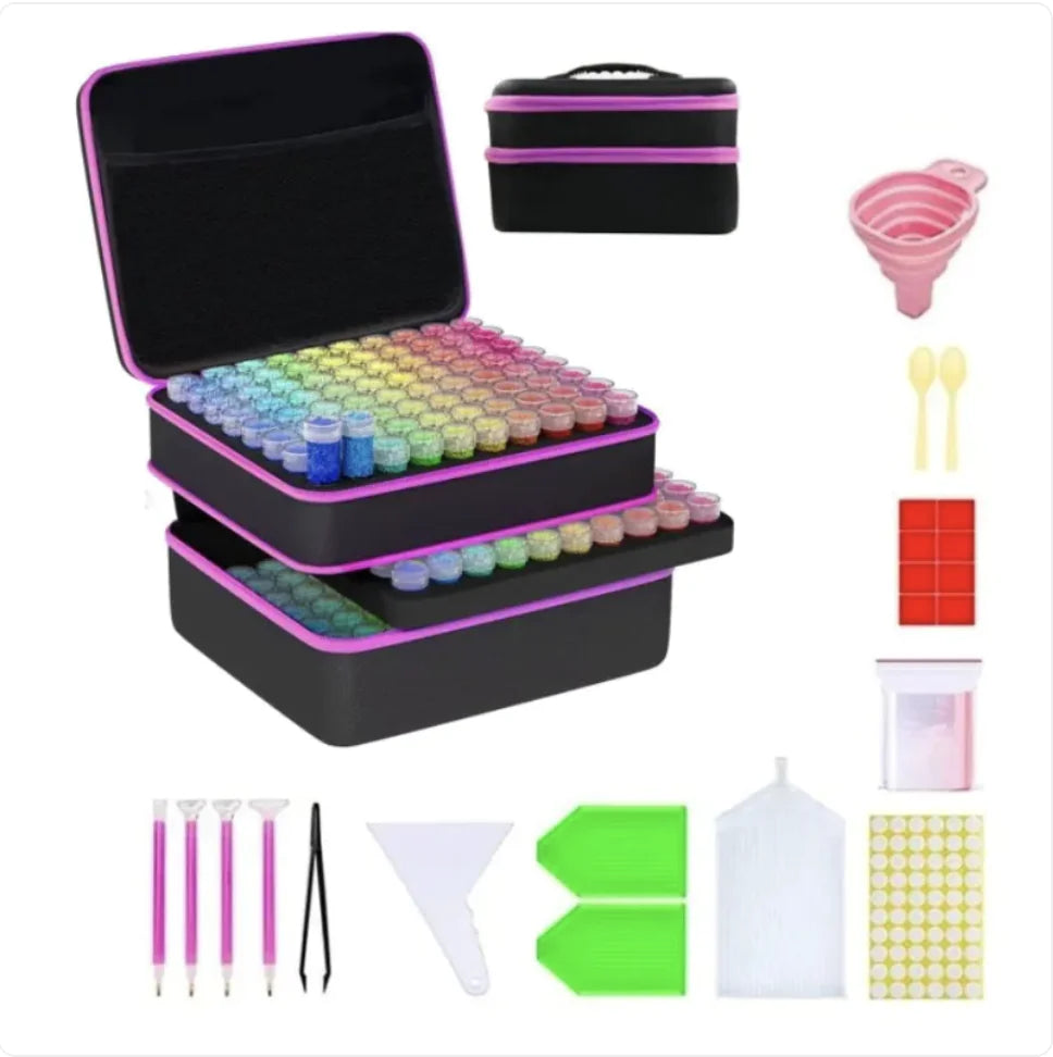 Diamond Painting Jewelry Storage Box with Crystal Manicure Design