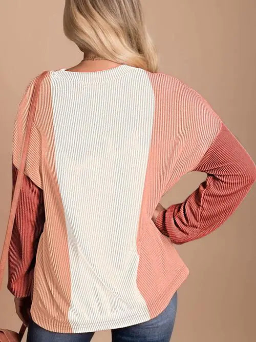 Vibrant Edge Long Sleeve Top