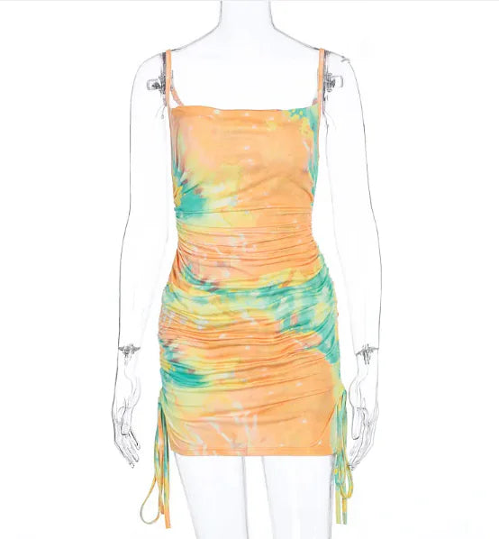 Tie-Dye Drawstring Sundress